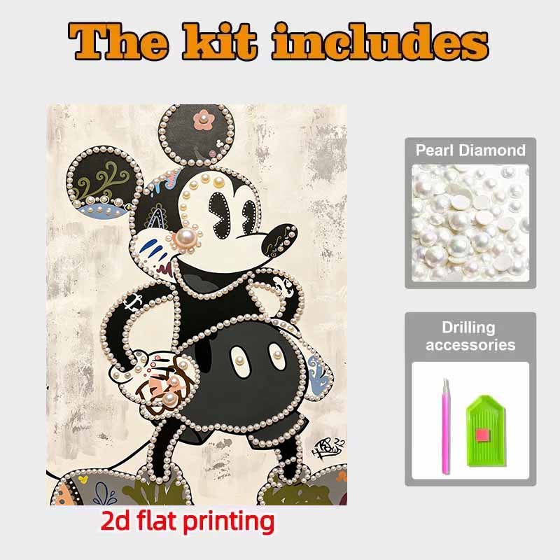 Disney Pearl Art Painting Home Wall Decor Mickey Gemstone Painting Picture Crafts Adult/Beginner Gift Creative Home Decor Unframed