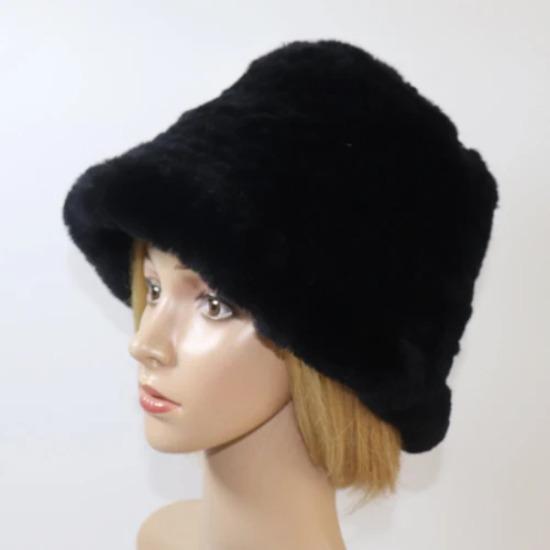 Knitted Winter Women Real Rex Rabbit Fur Hat Natural Warm Rex Rabbit Fur Hats Lady Quality Thick Genuine Rex Rabbit Fur Cap