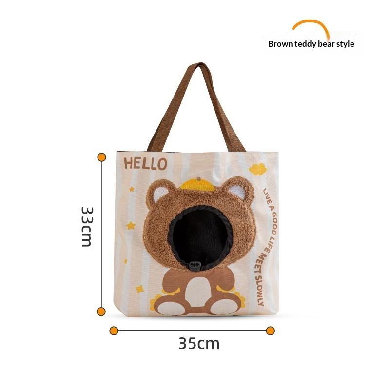 Cartoon Leinwand Haustiertransporttasche Tragbare Katze Tragetasche Kleiner Hundetransporttasche Handtasche Mit Kopf-Raus-Fenster Für Outdoor-Reisen Spaziergänge