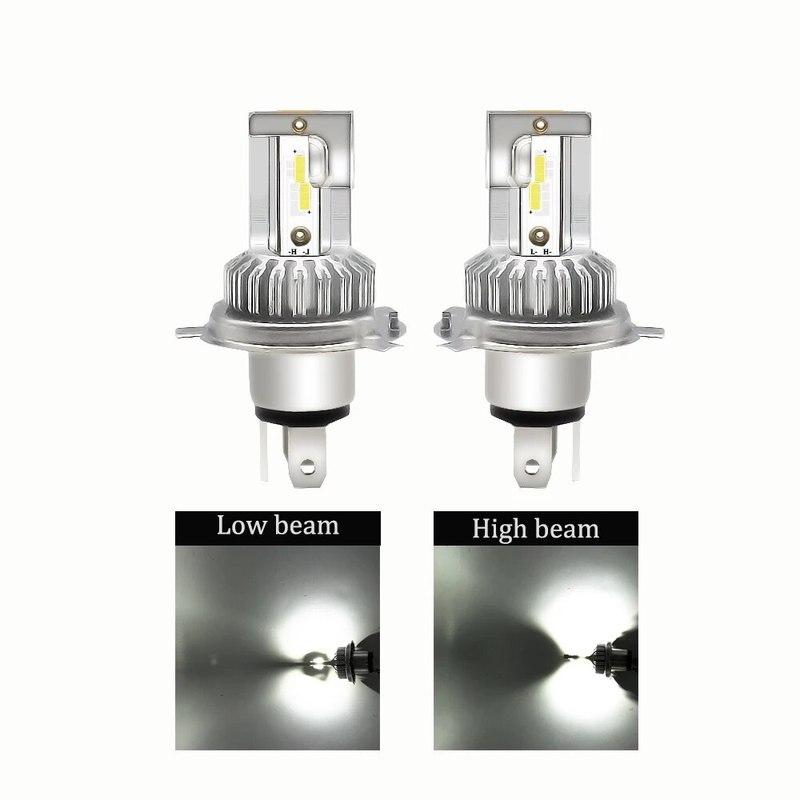 1pc H4 BA20D LED Motorcycle Headlight Bulb DC 11V-60V 2000LM 6500K Moto Light 1860 CSP Chip HS1 H6 Scooter Motobike Head Lamp White