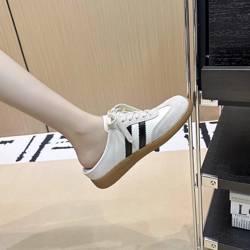 Internet celebrities super fire increase moral training shoes bag head half slippers women's summer wear without heel one pedal casual board shoes