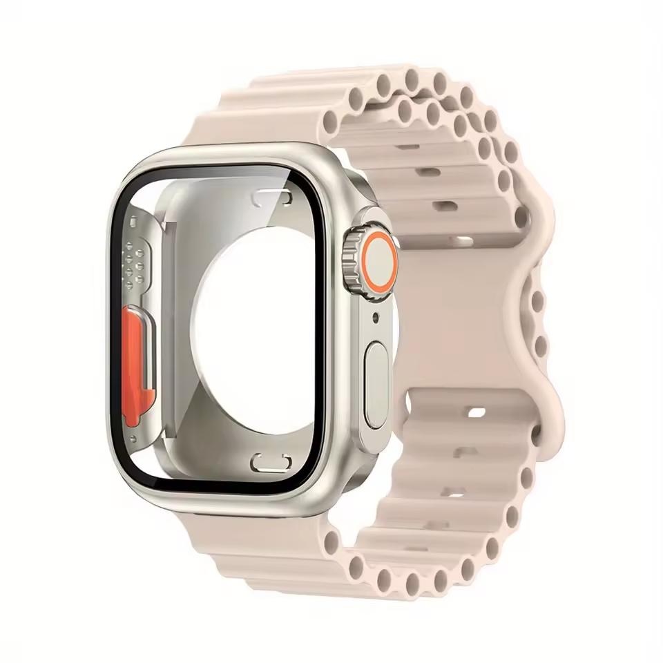 Glasgehäuse+Armband für Apple Watch Band 40mm 41mm 44mm 45mm 42mm 46mm Displayschutzhülle für Apple IWatch Series 10 9 8 7 6 54
