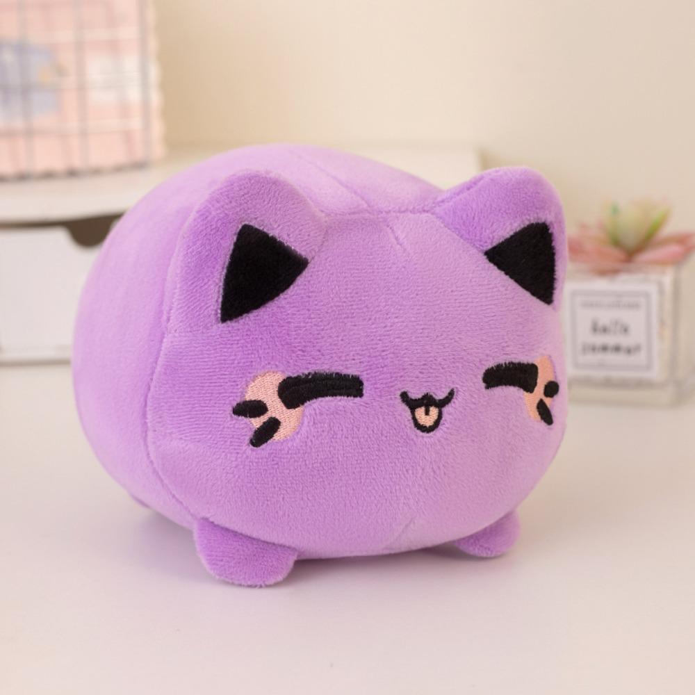 

Pink Peachy Kitten Plush Toys Cute Plushie Cat Soft Dolls Black Cat Stuffed For Girl Friends фиолетовый