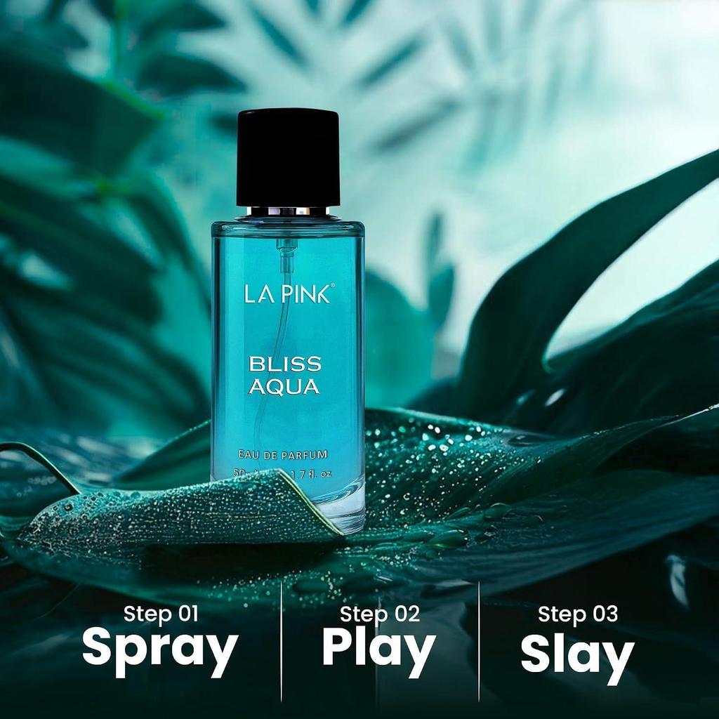La Pink Bliss Aqua EDP Perfume for Woman & Man | Citrus, Aromatic, Woody & Amber Notes | Long Lasting Unisex Luxury Fragrance