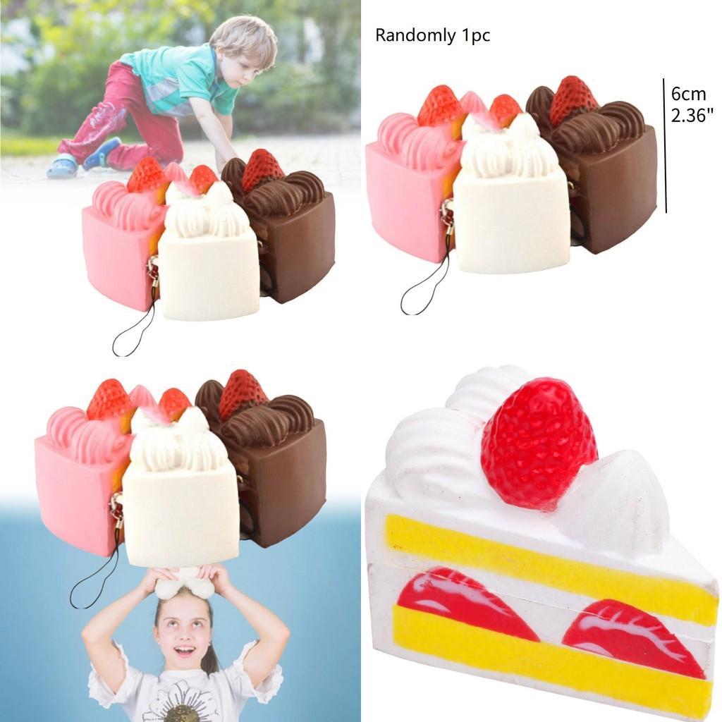 Realistic Triangle Cake Model European Style Resin Decor For Photography And Early Education
