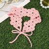 French Retro Knitted Headband Countryside Style Crochet Flower Hair Accessory Stretchy Comfortable for Women Work Wear