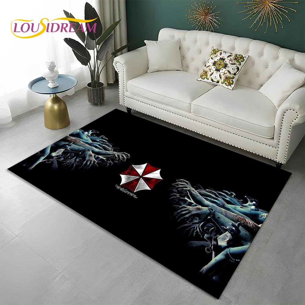 3D Games R-Resident Evil Gamer Carpet Rug for Home Living Room Bedroom Sofa Doormat Decor,kids Play Area Rug Non-slip Floor Mat