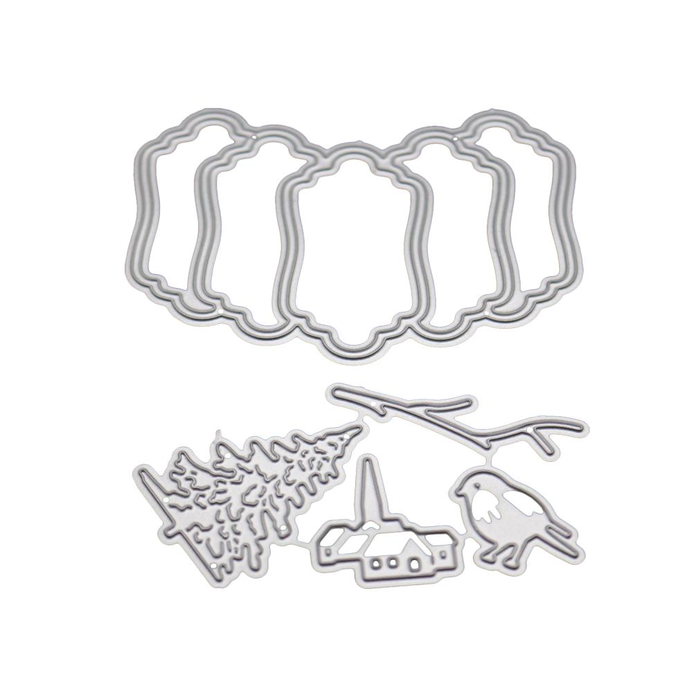 Castle Outside the Window Frame Metal Silvery Stencil Embossing Cutting Dies For Diy Scrapbooking Paper Album Cards Making