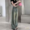 2026 New Nostalgic Retro High Waist Straight leg Jeans for Women's Casual American Loose Floor Dragging Wide Leg Pants