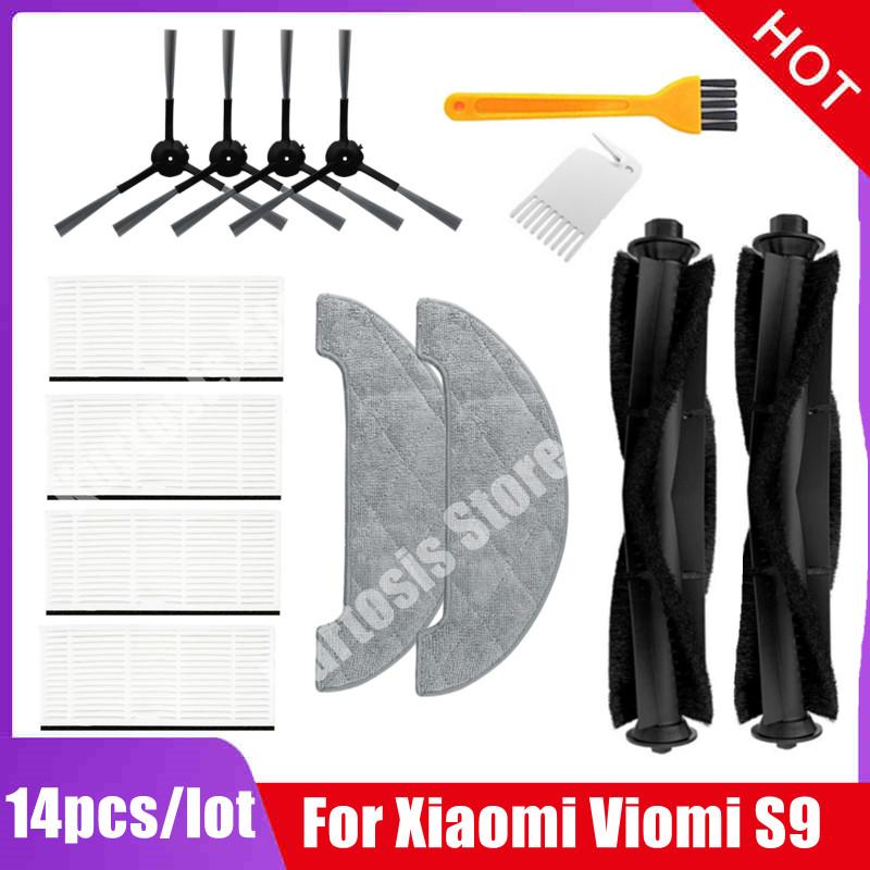 Haupt-Seitenbürste Hepa-Filter Staubbeutel Mopptücher Lappen Zubehör-Set für Xiaomi Viomi S9 Roboter-Staubsauger Ersatzteile