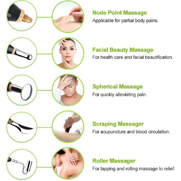 5-in-1Electronic Acupuncture Pen Electric Meridians Therapy Heal Massager Meridian Energy Pen Relief Pain Tools