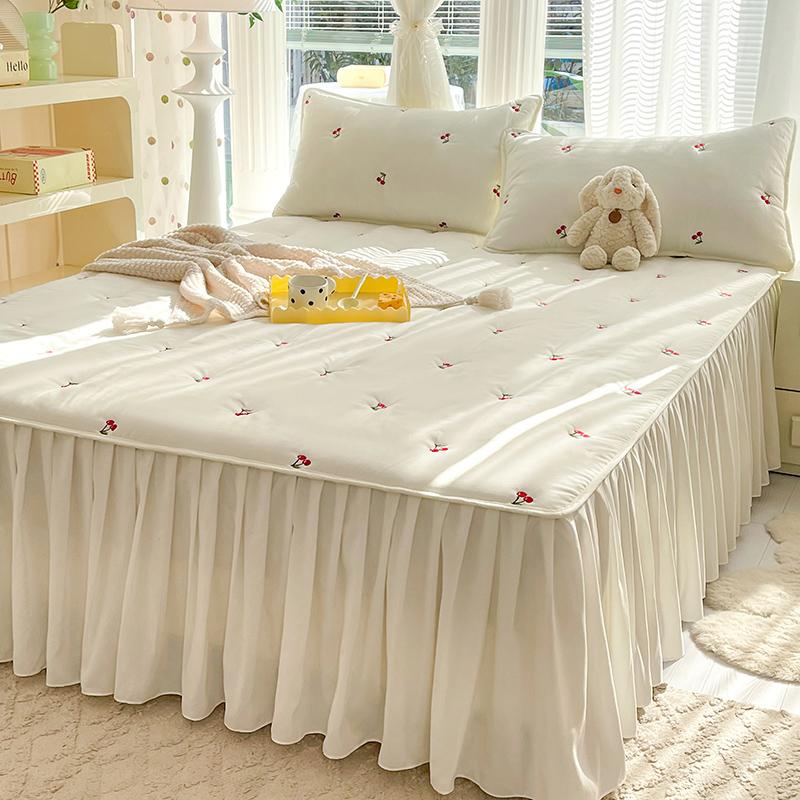 1pc Bett Rock Stepp Bett Abdeckung Bestickt Bettdecke für Home Rüschen Matratze Protector roupa de cama (Kein Kissenbezug)
