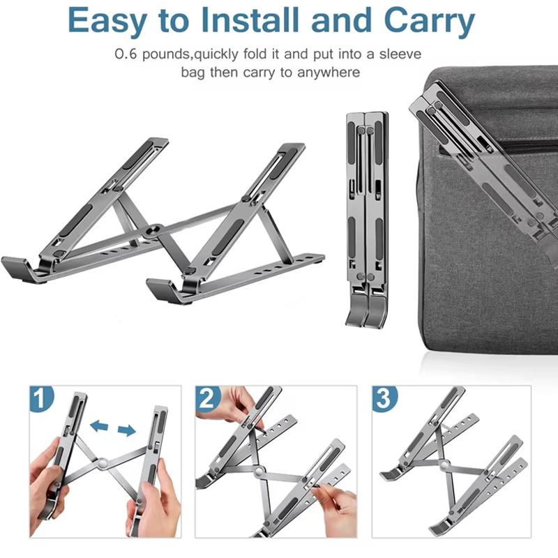 Xiaomi Aluminum Alloy Laptop Riser Foldable Height Adjustable Anti Slip Laptop Holder Portable Ergonomic Stand For Notebook Tablet