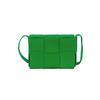 Bottega Veneta Cassette 6-Grid Minimalist Solid Color Intreccio Woven Lambskin Crossbody Bag Mini Women Crossbody Bag Green 666688VMAY13182