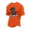 Men's Short Sleeve Round Neck T-Shirt with Halloween Print and Letter Pattern
