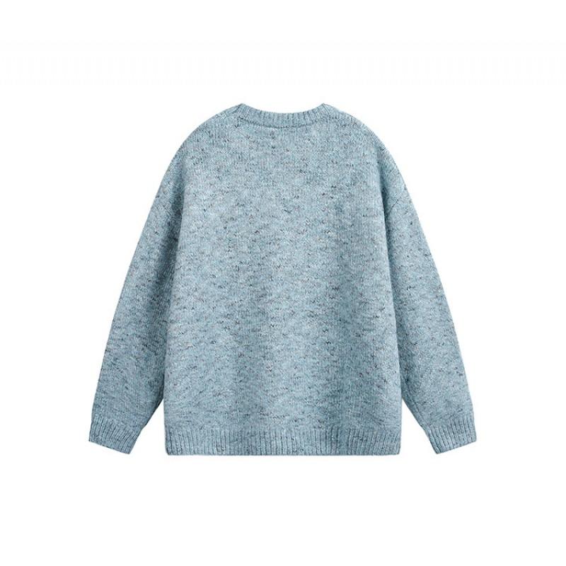Unisex Oversized Crewneck Knit Sweater Acrylic Soft Casual Winter Top Teens Adults