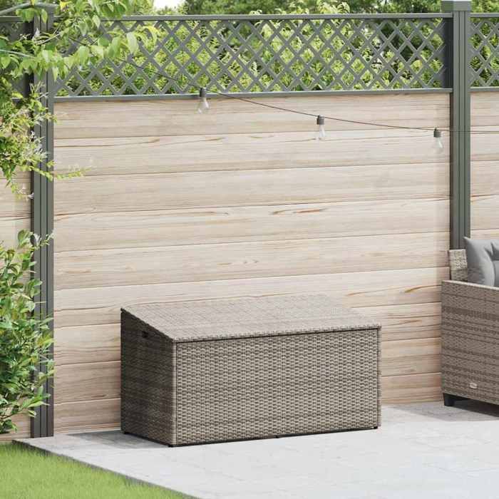 VidaXL Garden Storage Box Grey 110x50x58 Cm Woven Resin, Garden Storage Chest, Storage Box of 4104071