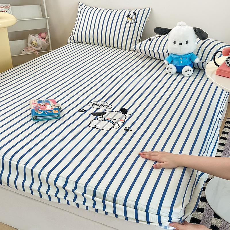 Summer Cotton Thick Mattress Cover Bedding Set Cartoon Bed Sheets For Kids 3 Piece All Cotton Bedspread Comfortable Bed Sheet Set