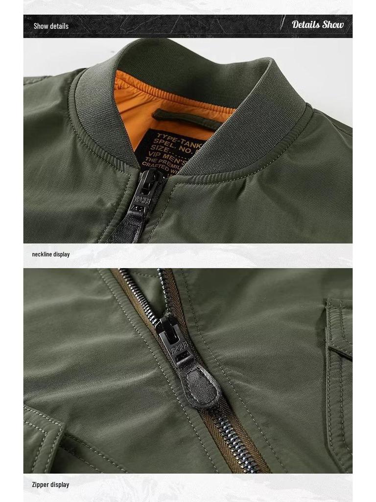 Men's Retro Air Force MA1 Pilot Jacket - Spring/Fall Military Baseball Cotton Coat