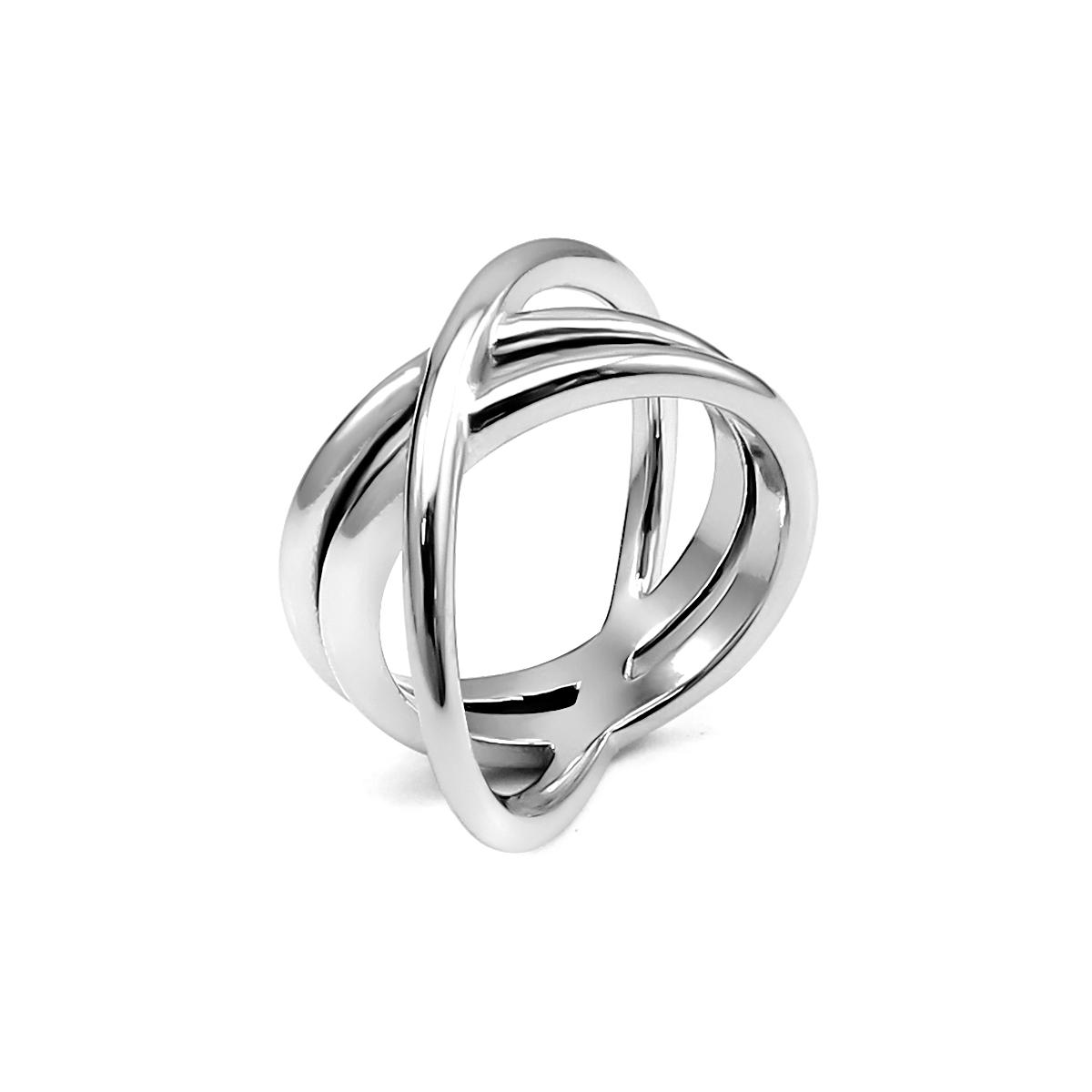 

Tarnish Free High End 18K Gold Plated Multi- Layer Lines Cross Chunky Rings for Women Stainless Steel Jewelry 9 срібний