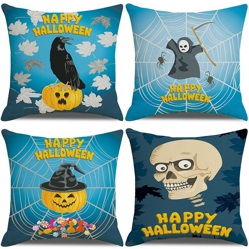 Halloween Pillowcase Pumpkin Skull Funny Ghost Cushion Cover Sofa Living Room Decoration Pillow
