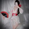 Sexy Lingerie Pure Desire Thin Perspective Strawberry Kimono Seduction Hot Pajamas Bed Passion Uniform Set