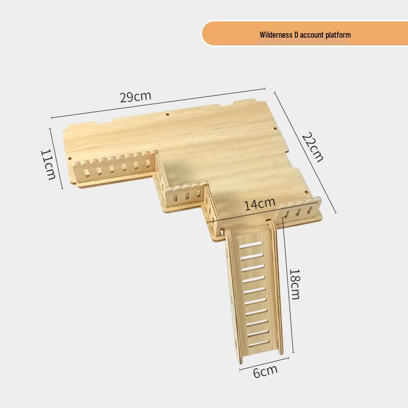 Two-Story Luxury Hamster Villa with Wood Partition, Stairs, and Platform