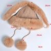 Lad Thick Fleece Lined Knit Cap Hat Winter Faux Fur Fluffy Rabbit Ear Warm Soft