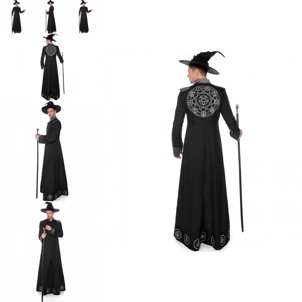 Classic Black Wizard Costume For Men Perfect For Halloween Parties And Cosplay Events
