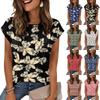 Women's Loose-Fit Fashionable Casual Retro Print T-Shirt