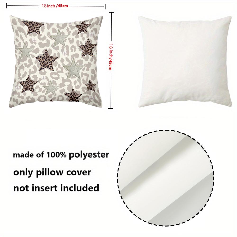 Leopard Print Star Pattern Decorative Throw Pillows Polyester pillowcase, sofa decorative cushion cov Headboard Pillow