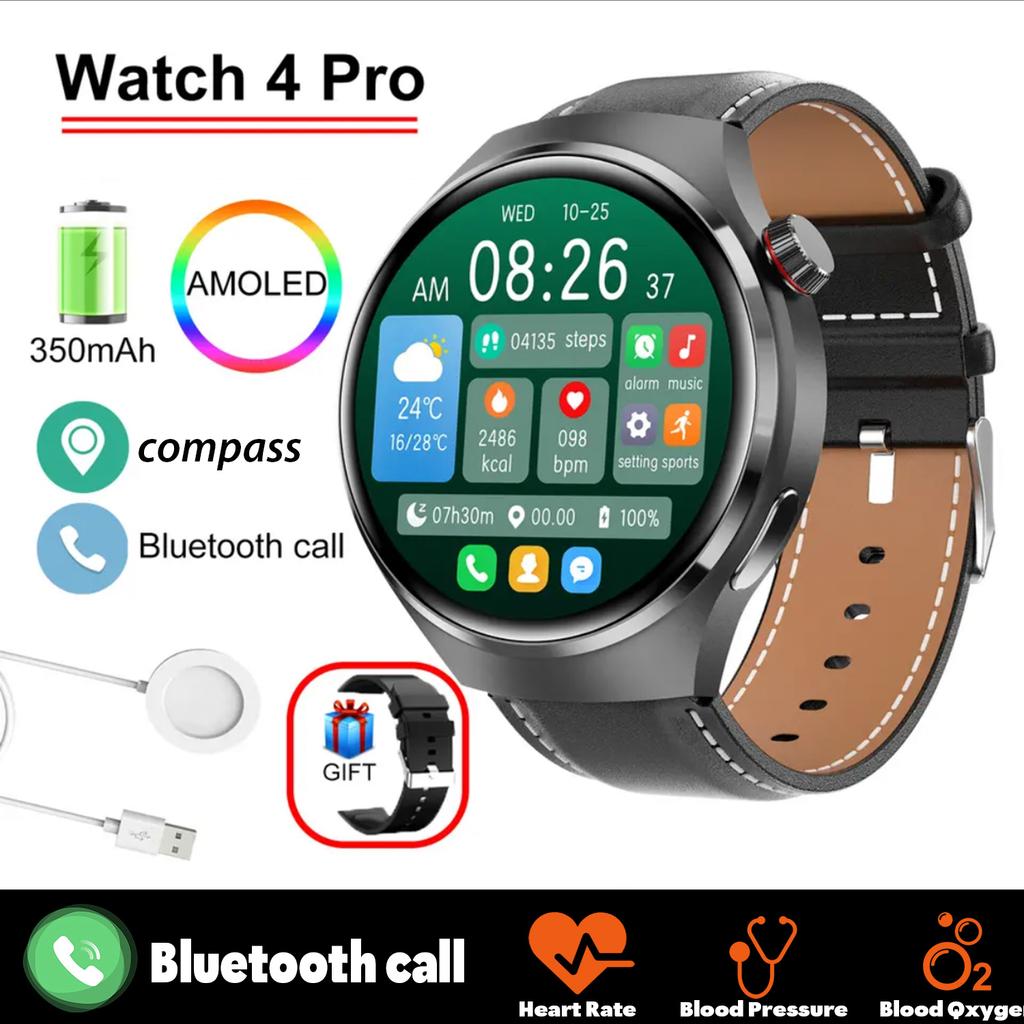 2025 New GT Series Smart Watch 4 Pro AMOLED HD Screen Bluetooth Call Heart Rate Waterproof SmartWatch For Huawei Watches Men Ms.