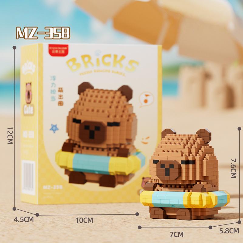 

Милая кукла Капи Капибара Бала креативные строительные блоки украшения капибары детские развивающие игрушки With box