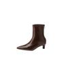 Korean Version of Temperament Rear Zipper Pointed Short Boots Women's Soft Leather Autumn and Winter Versatile Fashion Commuter Chelsea Elastic Boots