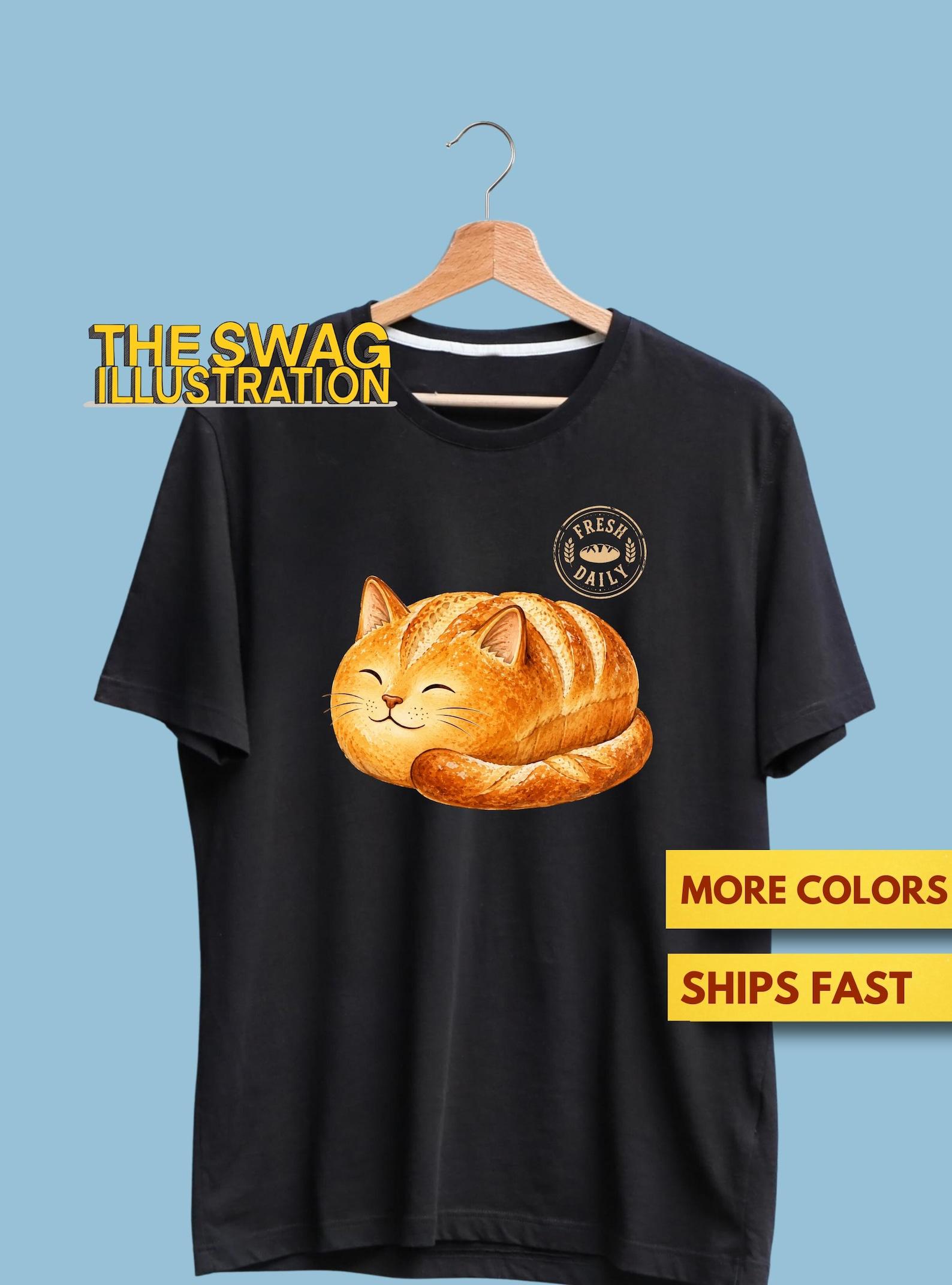 Fresh Loaf Cute CaT shirt, Daily Fresh Bread Loaf Shirt, Bakery Lovers, Bread Lovers, Cat Lovers Cute GifT shirt, Ultra Soft Premium Tee L
