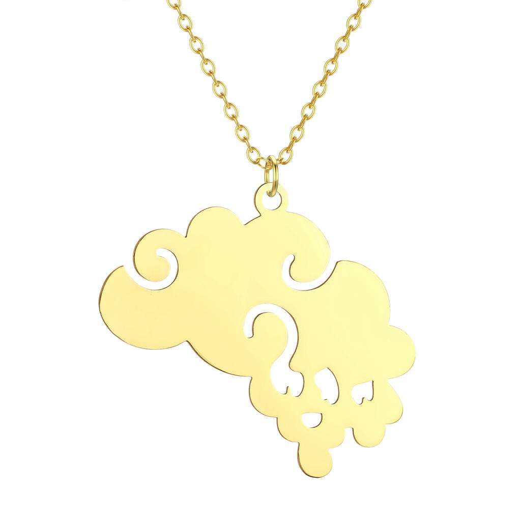 Kinitial Raindrop Cloud Whale Ghost Hand Flower Horse Meditation Moon Stainless Steel Pendant Necklace For Women Jewelry Gift