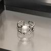 Retro Heavy Industry S plain ring, non-fading opening adjustable index finger ring