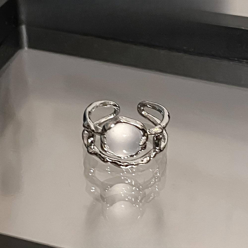 Retro Heavy Industry S plain ring, non-fading opening adjustable index finger ring