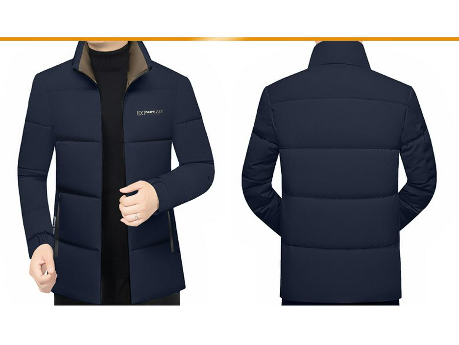 Men's 2025 Winter Stand-up Collar Warm Cotton Jacket - Fashionable Business Bread Jacket for Middle-aged Dads