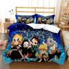 Anime Demon Slayer Nezuko Tanjirou Bedding Set Boys Girls Twin Queen Size Duvet Cover Pillowcase Bed Boys Adult