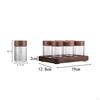 Coffee Bean Storage Set, Tubes, Tea Display Stand, Single Dose with Wooden Holder Glass