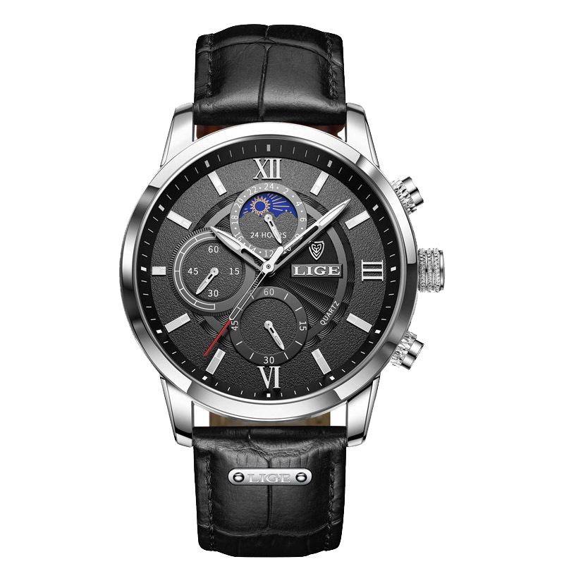 LIGE 2021 Multifunction Waterproof Quartz Chronograph Watch