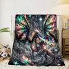Blue Dragon Holding Stars Blanket Flannel Blanket Throw Blanket Sofa Cover Blanket Soft Premium Blanket Picnic Blanket Tv Blanket Gifts