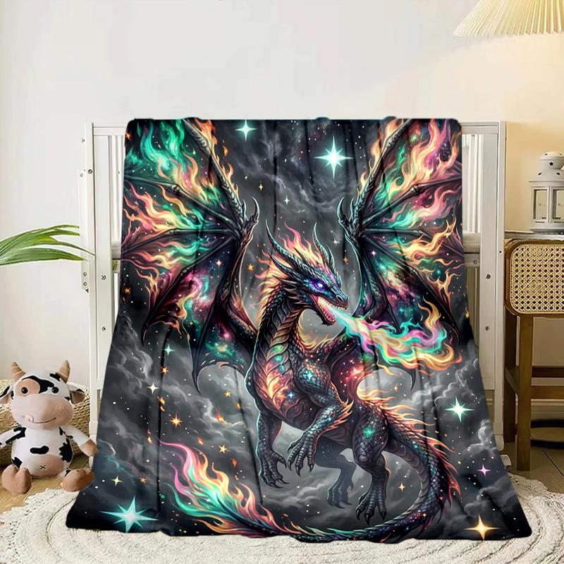 Blue Dragon Holding Stars Blanket Flannel Blanket Throw Blanket Sofa Cover Blanket Soft Premium Blanket Picnic Blanket Tv Blanket Gifts