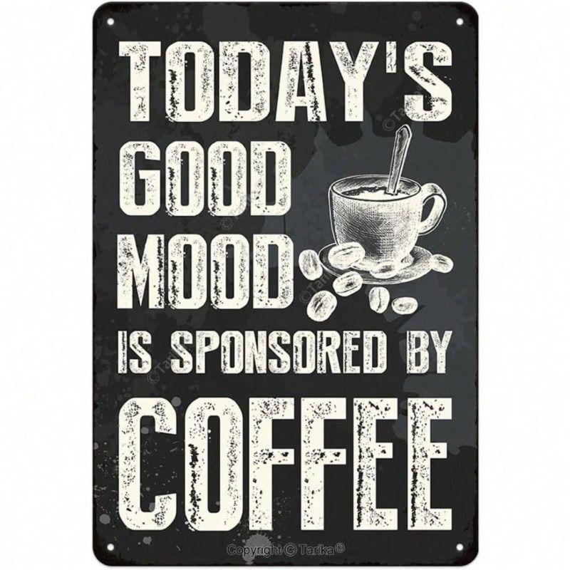 Metal Wall Art Vintage Coffee 8x12 Inch Kitchen Poster