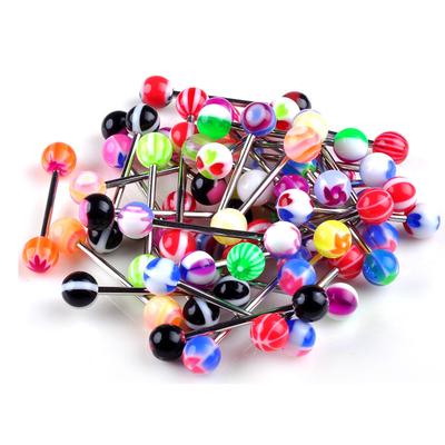 Lot de 5 piercings pour la langue en acier chirurgical