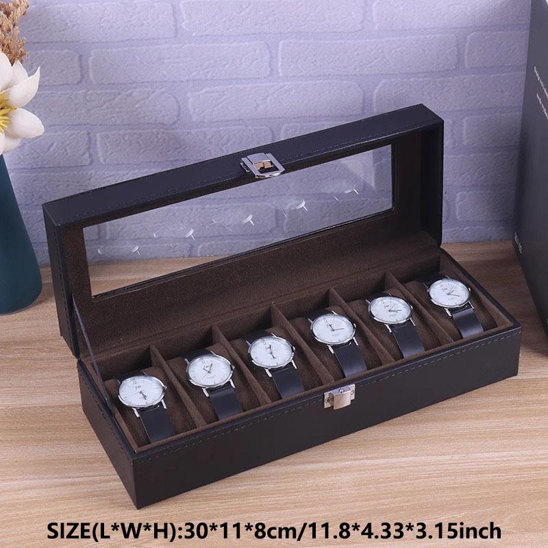 Delesys 2/3/4/5/6/8/9/10/12/20 Slots Household Multi Functional Watch And Jewelry Storage Box Pu Leather Watch Display Case