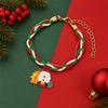 European and American Cartoon Christmas Woven Bracelet Christmas Alloy Pendant Beaded Gift Adjustable Jewelry