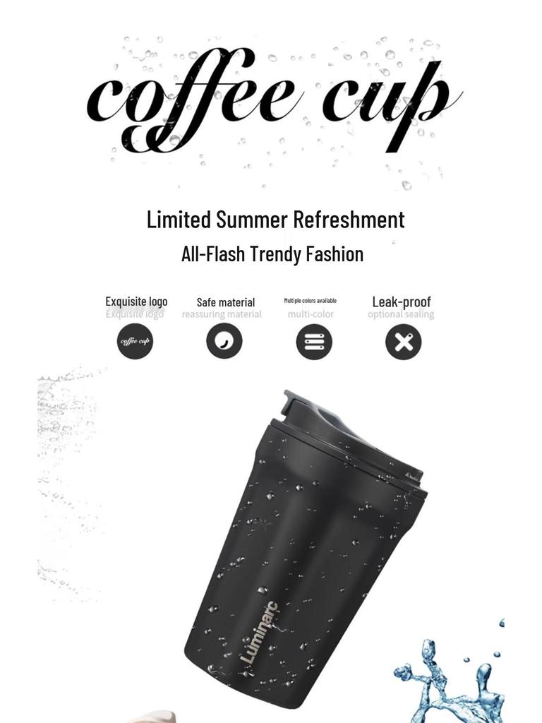 Luminarc Stainless Steel Thermal Travel Mug for Students, Home, Office - Unisex Portable Coffee Cup