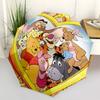 Winnie-the-Pooh Themed Automatic Opening and Closing Umbrella, Brightly Colored 8-rib Portable Umbrella, Suitable for Men and Women, A Perfect Gift Fo